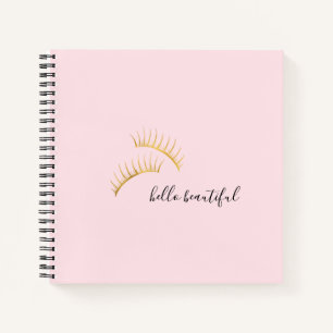 Carnet Gold Eyelashes Bonjour Belle