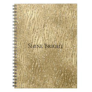 Carnet Gold Glam Glitzy Parties scintillant Zebra Print  