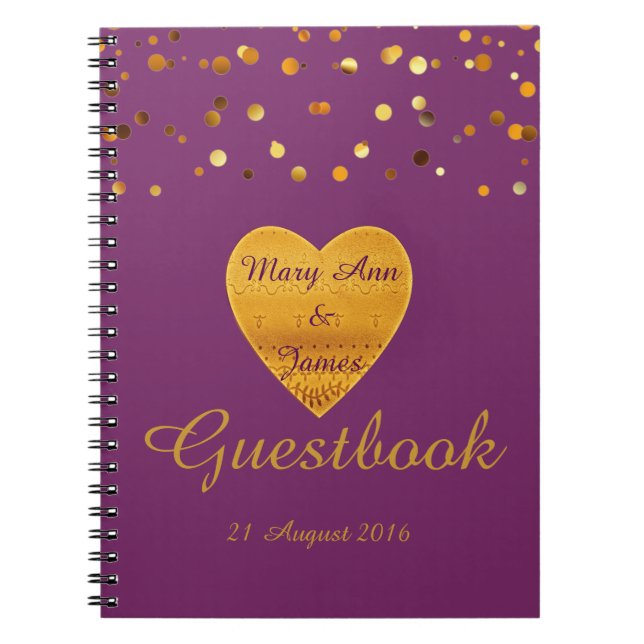 Carnet Gold Heart Confetti Parties scintillant Faux Foil  (Devant)