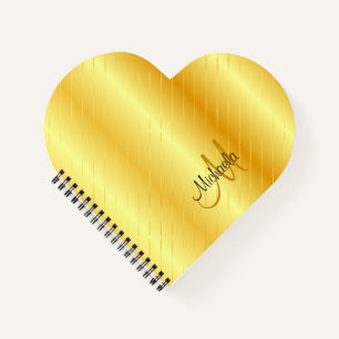 Carnet Gold Look Personnalisé Monogramme Élégant Modèle
