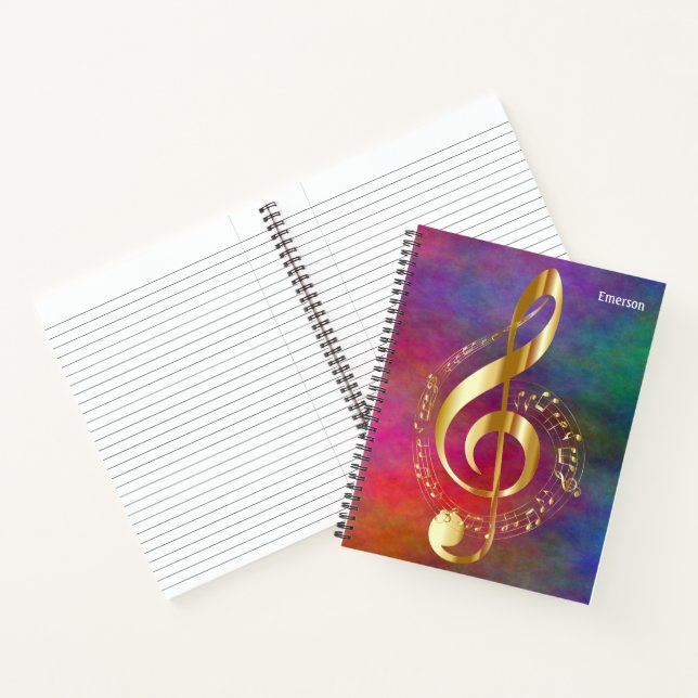 Carnet Gold Music Note Personnaliser et personnalisation (Intérieur)