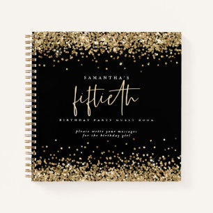 Carnet Gold Parties scintillant 50e anniversaire Black Gu