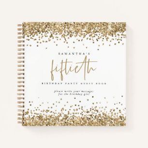 Carnet Gold Parties scintillant Borders 50th Birthday Gue