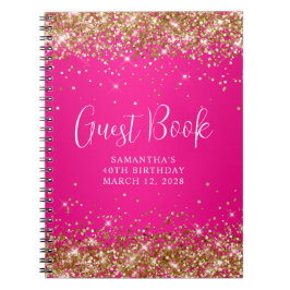 Carnet Gold Parties scintillant Hot Pink Ombre 40e annive
