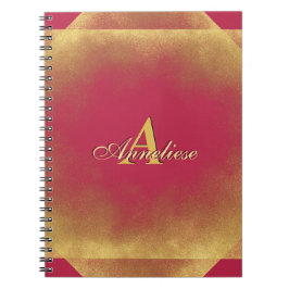 Carnet Gold Parties scintillant Viva Magenta Fab Nom pers