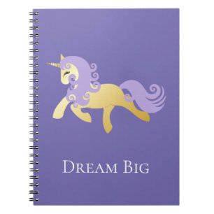Carnet Gold Purple Unicorn Dream