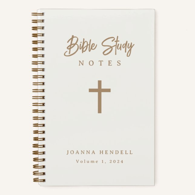 Carnet Gold Script Ivory Design Bible Study Hardcover (Recto)