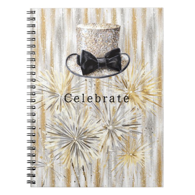 Carnet Gold Silver Hat New Year (Devant)