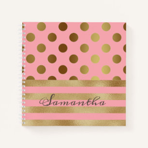 Carnet Gold Stripe Polka Nom du point Girl