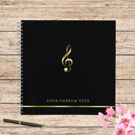 Carnet Gold Treble Clef Music Office Enseignant élégant
