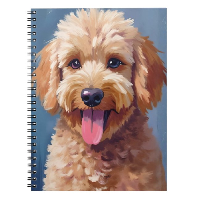 Carnet Golden Doodle | Dog Watercolor Painting Pet (Devant)