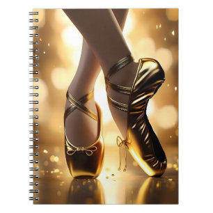 Carnet Golden Elegance : Chaussures Ballerina sur Gold Bo