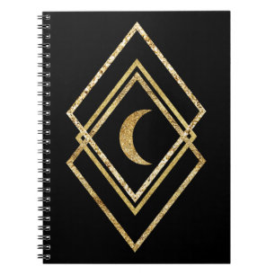 Carnet Golden Geometric With Moon