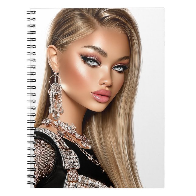 Carnet Golden Mesh Glam Girl Spiral Photo Notebook (Devant)