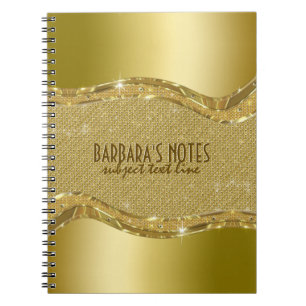 Carnet Golden Metallic Look With Diamonds Pattern