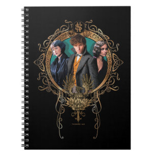 Carnet Golden Newt, Tina, and Leta Art Deco Portrait