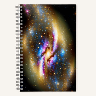 Carnet Golden Purple Blue Galactic Cosmos Sky Night Stars