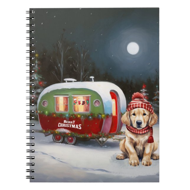 Carnet Golden Retriever Caravan Christmas Adventure (Devant)