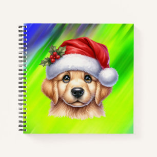 Carnet Golden Retriever Chien avec le Père Noël Style-825