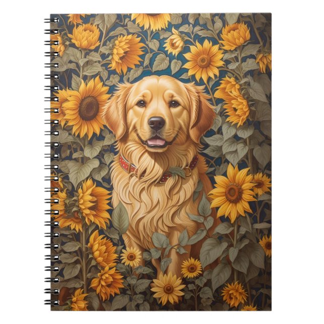 Carnet Golden Retriever Chien Dans Le Terrain De Tourneso (Devant)