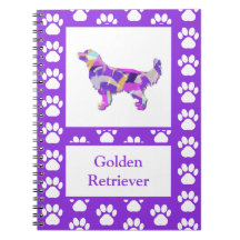 Golden Retriever Chien Silhouette Paw Purple PY&B