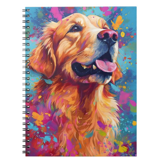 Carnet Golden Retriever coloré (Devant)
