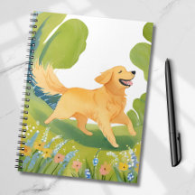 Golden Retriever Heureux | Carte Aquarelle Claire