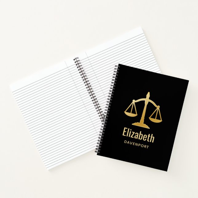 Carnet Golden Scales of Justice Law Theme (Intérieur)