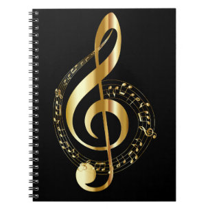 Carnet Golden Treble Clef Spiral Notebook