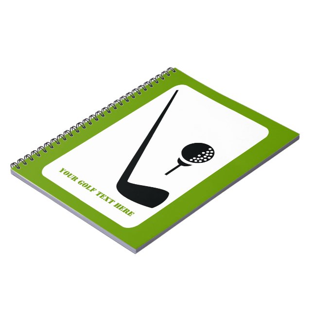 Carnet Golf club and ball black, green custom (Côté gauche)