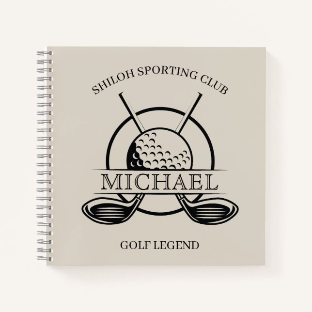 Carnet Golf de Nom de club de croix moderne (Devant)