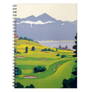 Carnet Golf Vintage Lausanne Ville Lac Suisse