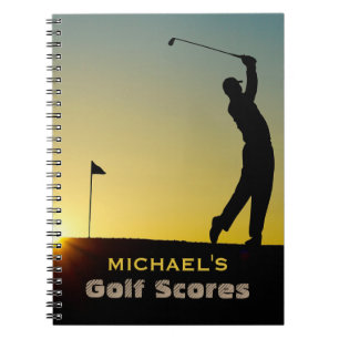 Carnet Golfeur au Sunset Gold Scores Personnalisé