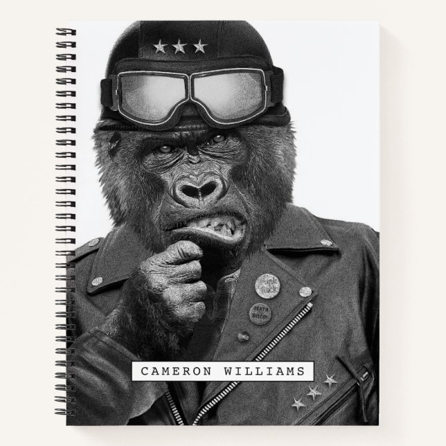 Carnet Gorilla Guy | Ajouter Votre Nom (Devant)