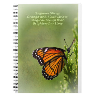 Carnet Gossamer Wings of Monarch Butterfly Poem de moi