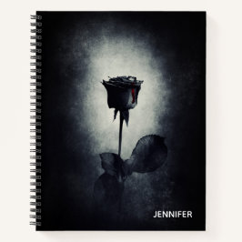 Carnet Goth Black Rose Dripping Blood