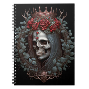 Carnet Goth Crâne Rose Couronne gothique