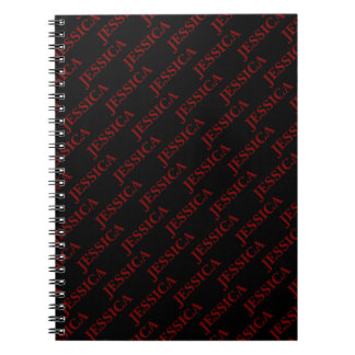 Carnet Goth Girly Red & Black Name Feminine Office