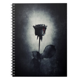 Carnet Goth Rose noir goutte de sang sur le Grunge noir