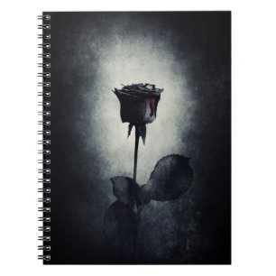 Carnet Goth Rose noir goutte de sang sur le Grunge noir