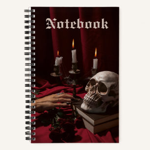 Carnet Goth Skull Altar Horloge Éffrayante Halloween