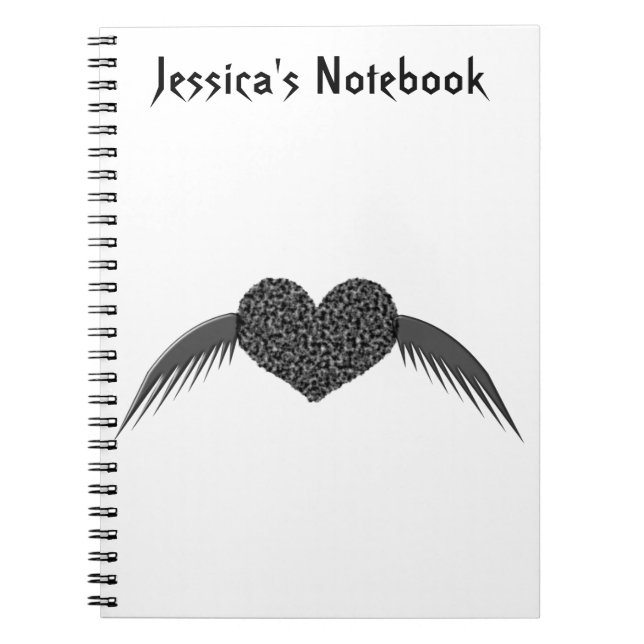 Carnet Gothique aimer coeur d'amour personnalisable Carne (Devant)