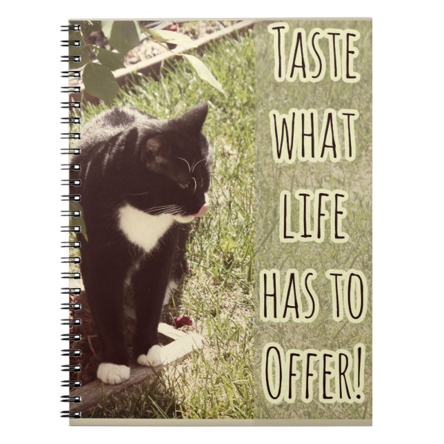 Carnet Goût de la vie Motivationnel Cat Citation photo (Devant)
