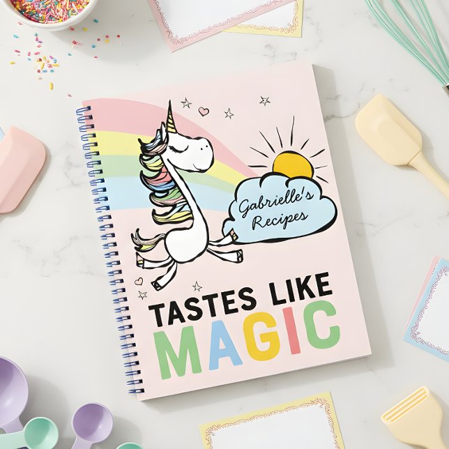 Carnet Goûts comme Recette de licorne magique (If your food tastes like magic this is your recipe notebook!)