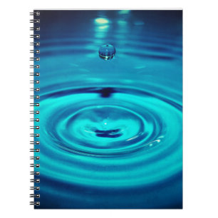 Carnet goutte d'eau éclaboussant bleu ondulation