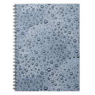 Carnet gouttelettes d'eau gris de métal