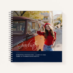 Carnet Grad 2024 Marine Photo Script Graduation Party Inv