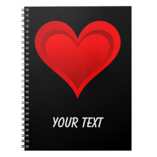 Carnet Gradients RED LOVE HEART + votre texte et vos idée
