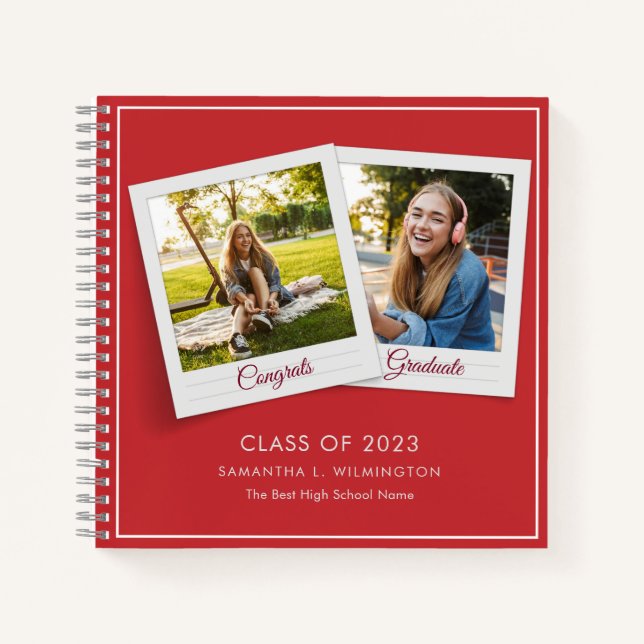 Carnet Graduation 2025 Photos Grad Party Red Guest (Devant)