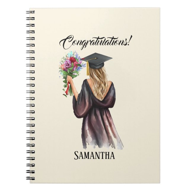 Carnet Graduation personnalisée en aquarelle (11) (Devant)
